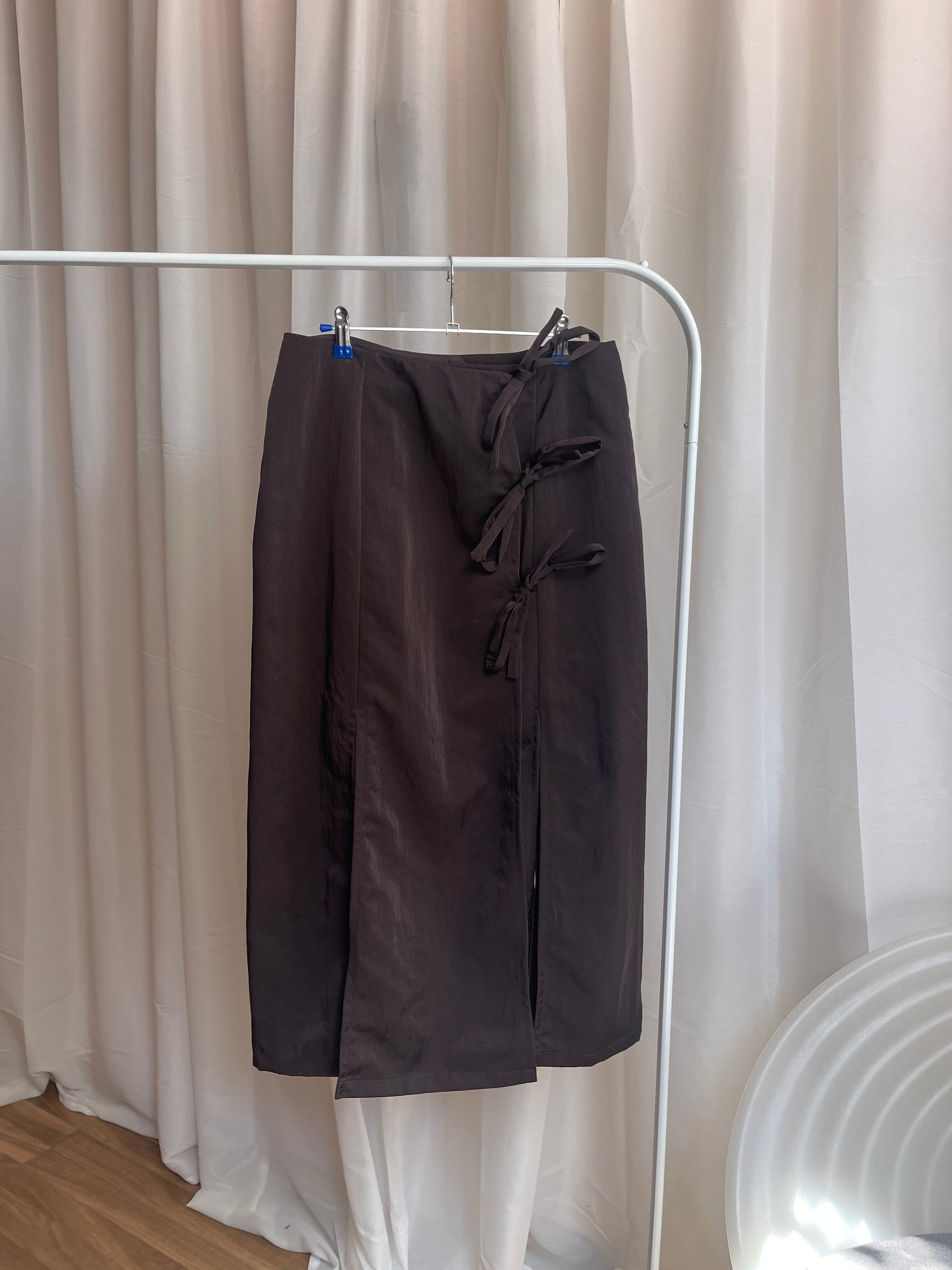 PAREÔ SKIRT / brown nylon