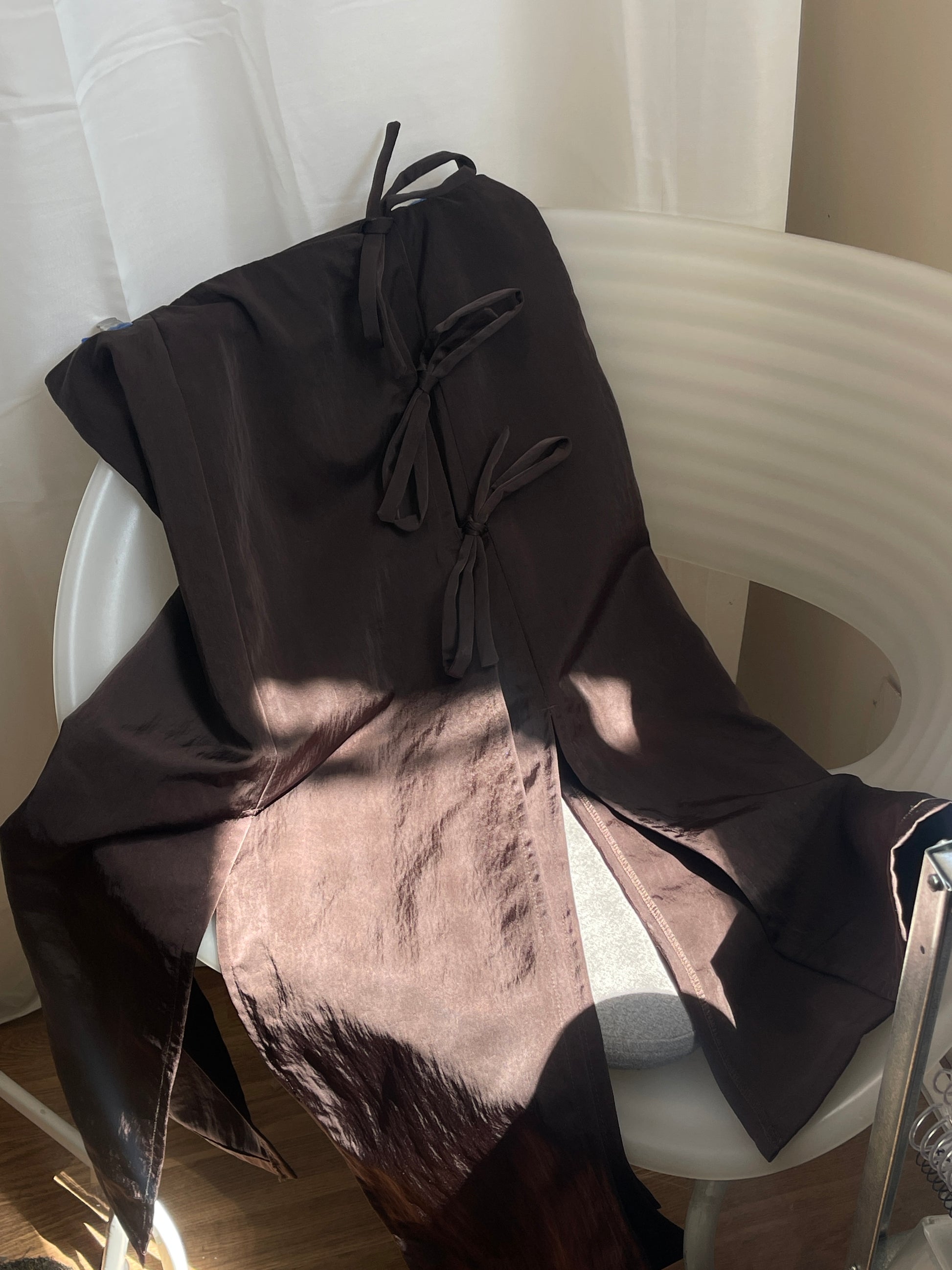 PAREÔ SKIRT / brown nylon