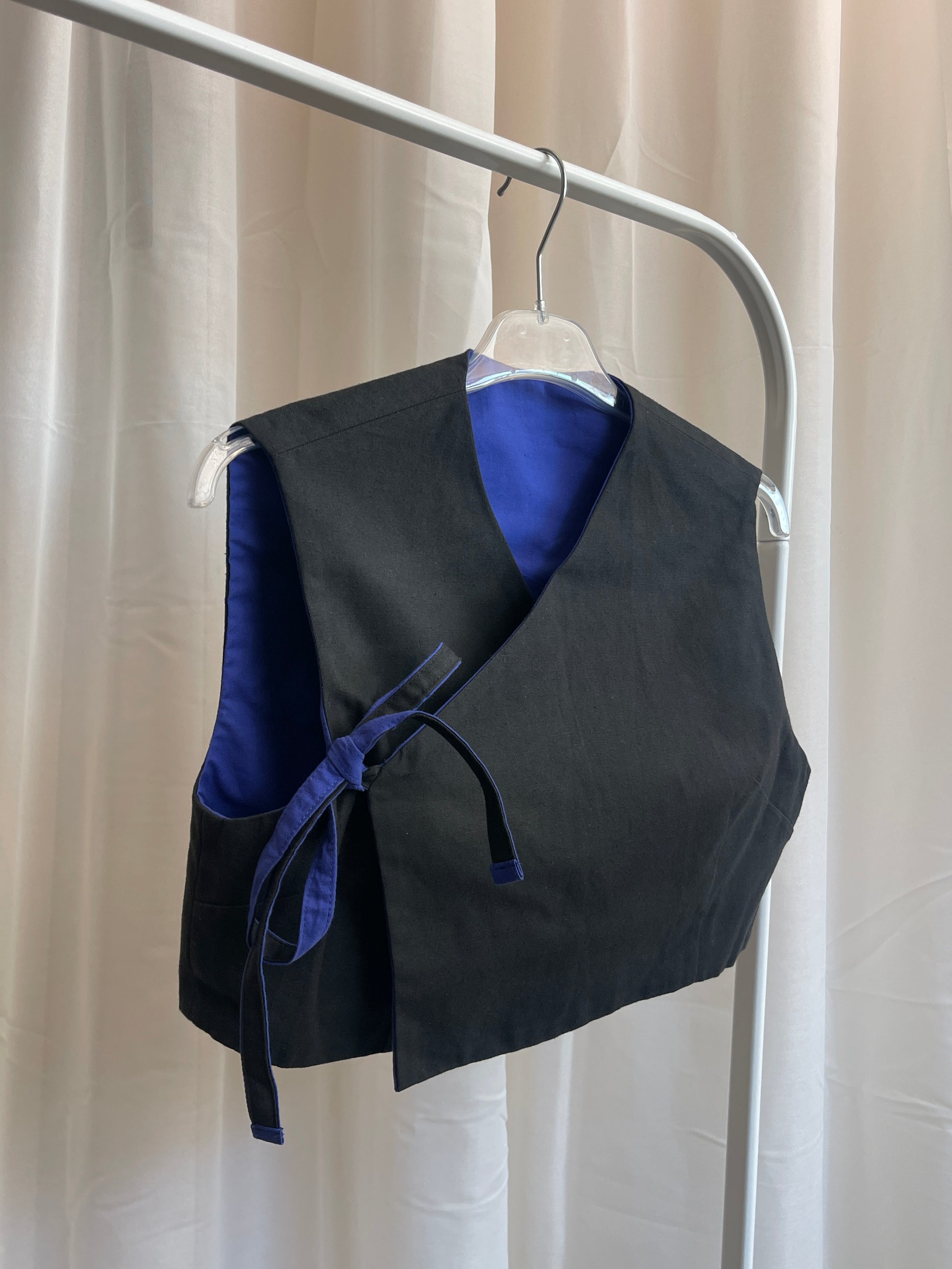 KIMÔ VEST / blue cotton