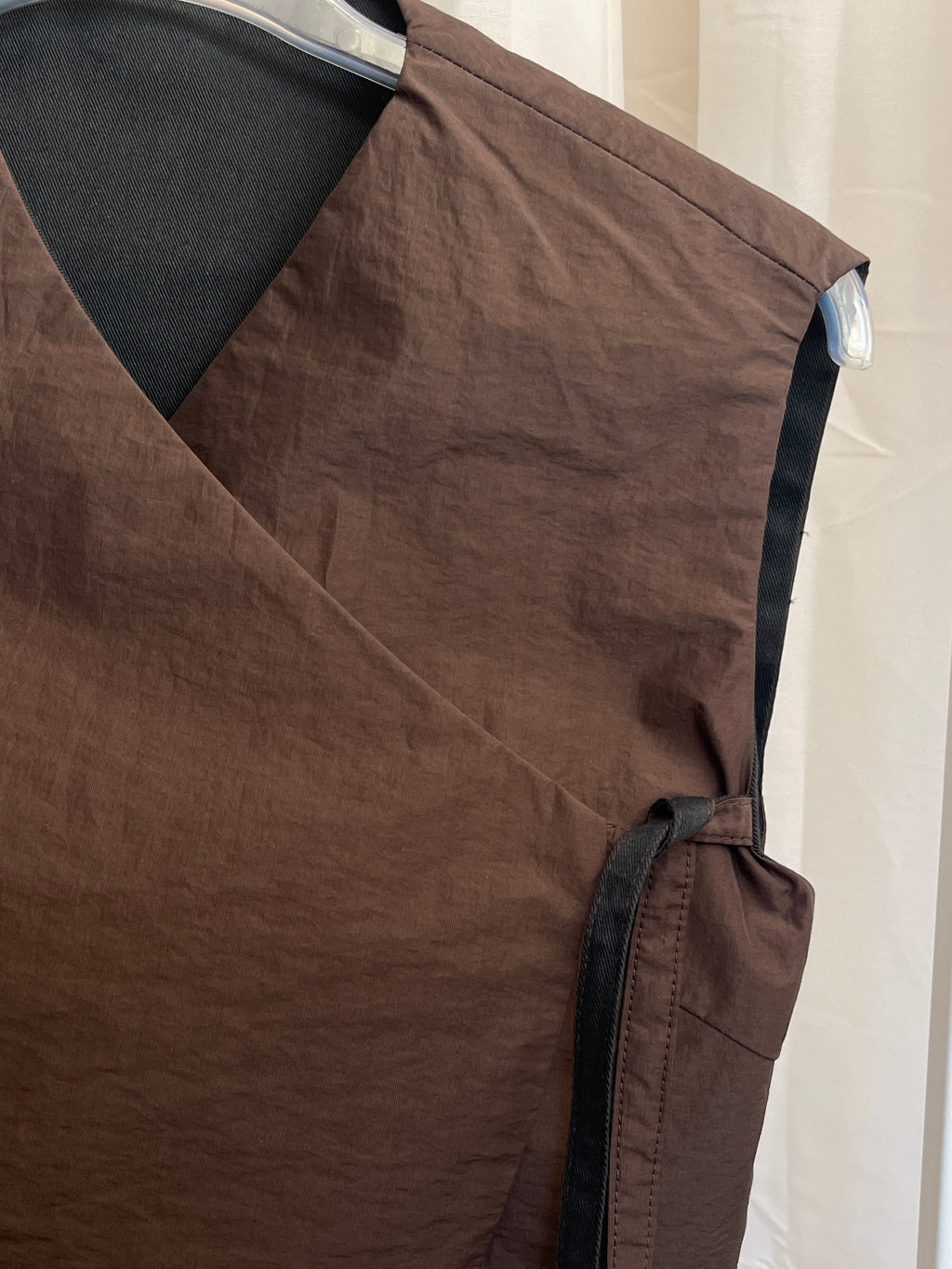 KIMÔ VEST / brown nylon+cotton blend