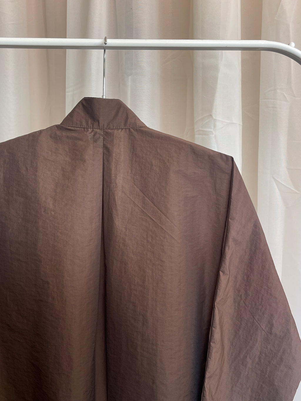 KIMÔ SHIRT / brown nylon+cotton blend