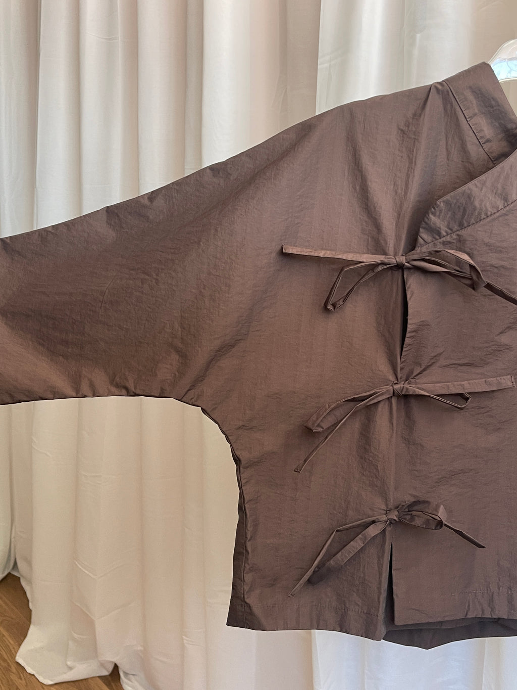 KIMÔ SHIRT / brown nylon+cotton blend